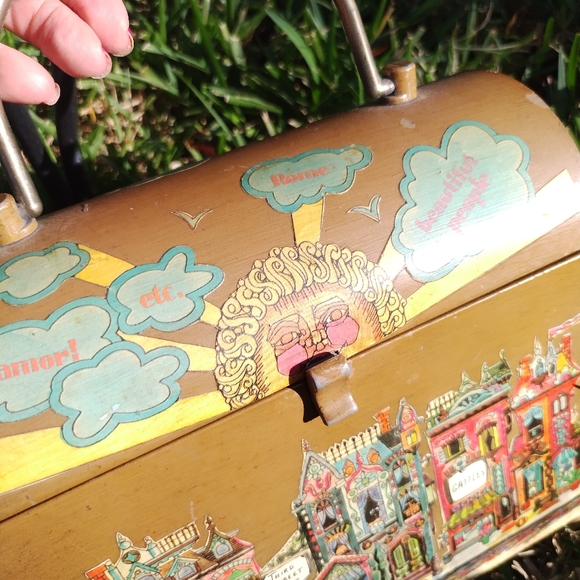 '60s, '70s vintage lunch box style metal bag handbag - Picture 9 of 9